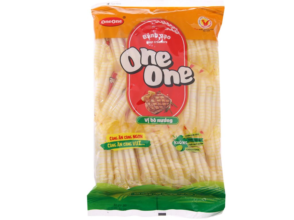 Bánh Gạo One One Vị Bò Nướng 150g Thùng 20 gói